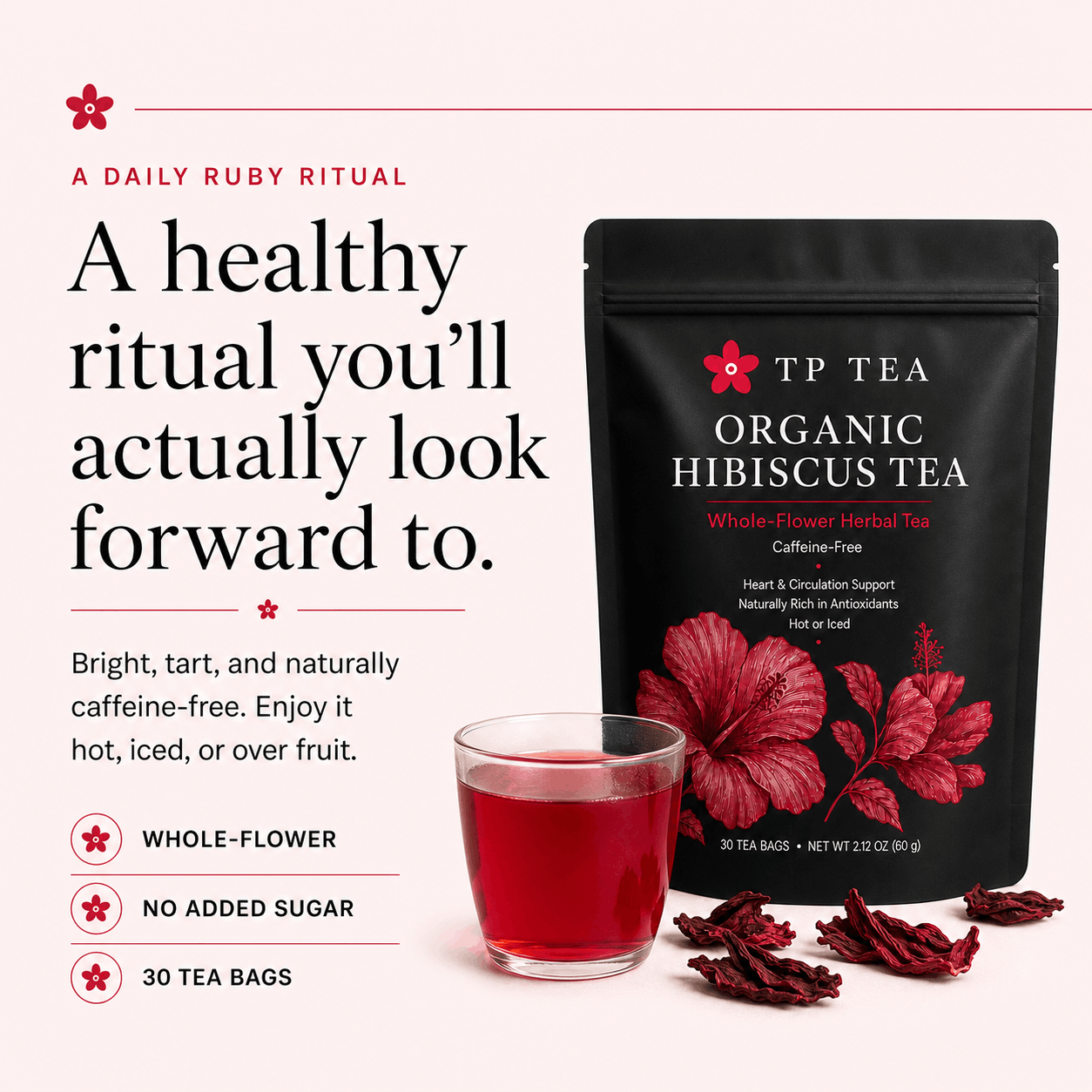 Organic Hibiscus Tea for Heart & Circulation Support